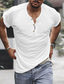 abordables T-shirts décontractés pour hommes-Homme Chemise Henley Shirt T-shirt Plein Henley Plein Air Vacances Manches courtes Bouton Vêtement Tenue Mode Design basique