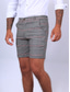 baratos shorts chino masculino-Homens Calção Shorts Chino Bermudas Bolsos Xadrez Conforto Respirável O negócio Diário Misto de Algodão Moda Casual Preto Cinzento