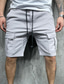 billiga Cargo-shorts-Herr Cargo byxor Cargo-shorts Snörning Elastisk midja 6 fickor Slät Komfort Bärbar Ledigt Dagligen Helgdag 100 % bomull Sport Mode Svart Gul