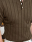 お買い得  メンズカジュアルTシャツ-男性用 ヘンリーシャツ ティートップ 平織り ピットストリップ ヘンリー ストリート バケーション 半袖 ボタン 衣類 ファッション デザイナー ベーシック