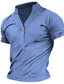 economico Magliette casual da uomo-Per uomo maglietta Camicia Henley T-shirt Liscio Henley Strada Da mare Maniche corte Abbigliamento Di tendenza Originale Essenziale