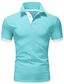 cheap Classic Polo-Men&#039;s T shirt Tee Polo Shirt Golf Shirt Turndown Casual Soft Breathable Short Sleeve Apple Green Golden yellow Lake blue Black White Pink Solid Color Plain Plus Size Turndown Street Casual Clothing