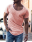abordables Camisetas casuales de hombre-Hombre Camiseta Color sólido Cuello Barco Azul Piscina Rosa Gris Calle Deportes Manga Corta Estampado Ropa Moda Design Casual Cómodo / Verano / Verano