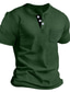 abordables T-shirts décontractés pour hommes-Homme T shirt Tee Chemise Henley Shirt T-shirt Plein Henley Plein Air Vacances Manches courtes Vêtement Tenue Mode Design basique