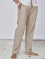 cheap Linen Pants-Men&#039;s Linen Pants Trousers Summer Pants Pocket Plain Comfort Breathable Outdoor Daily Going out Linen / Cotton Blend Fashion Casual Black White