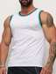cheap Gym Tank Tops-Men&#039;s Tank Top Vest Top Undershirt Sleeveless Shirt Color Block Crewneck Sports &amp; Outdoor Vacation Sleeveless Mesh Clothing Apparel Fashion Daily Sport
