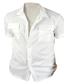 Χαμηλού Κόστους ανδρικά πουκάμισα casual-Ανδρικά Πουκάμισο Πουκάμισο με κουμπιά Casual πουκάμισο Καλοκαιρινό πουκάμισο Λευκό Μπλε Χακί Κοντομάνικο Σκέτο Πέτο Καθημερινά Διακοπές Μπροστινή τσέπη Ρούχα Μοντέρνα Καθημερινό Άνετο