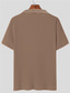 billige Casual T-skjorter for menn-Herre Henly-skjorte T-skjorte عادي Pit Strip Henley Gate Feriereise Kort Erme Knapp Klær Mote Designer Grunnleggende