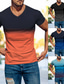 abordables Camisetas casuales de hombre-Hombre Camiseta Camiseta superior Degradado Escote en Pico Calle Vacaciones Mangas cortas Ropa Moda Design Básico