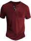 billige henley skjorter til mænd-Herre Henley-skjorte Tee Top Vanlig Henley Gade Ferierejse Kortærmet Knap Lomme Tøj Mode Designer Basale