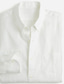 tanie męskie koszule casual-Męskie lniana koszula Letnia koszula Codzienna koszula Biały Rumiany róż Błękit nieba Długi rękaw Równina Kołnierzyk typu tab Wiosna i lato Codzienny Święto Odzież