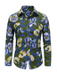 billiga Skjortor med tryck för män-Herr Skjorta Grafisk Klassisk krage Armégrön Marinblå Purpur Ledigt Dagligen Långärmad Kläder Enkel