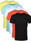 billige Casual T-skjorter for menn-herre 5-pack t-skjorte t-skjorte fukttransporterende skjorter t-skjorte enkel rund hals gate ferie korte ermer 5-delt klær klær 5 stk motedesigner basic