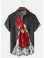 Недорогие Гавайские рубашки-Муж. Рубашка Гавайская рубашка Цветочный принт Графические принты Попугай Американский флаг Турция Отложной Черный Желтый Черный / Красный Тёмно-синий Синий на открытом воздухе Для улицы