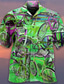 abordables Camisas hawaianas-Hombre Camisa camisa hawaiana Estampados Bicicleta Collar Cubano Amarillo Azul Piscina Verde Trébol Exterior Casual Manga Corta Estampado Ropa Deportes Moda Ropa de calle Design