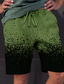 voordelige Strandshorts-Voor heren Korte broek Zomer korte broeken Strandshorts Trekkoord Elastische taille 3D-afdrukken Grafisch Verloop Ademend Zacht Korte Casual Dagelijks Feestdagen Streetwear Hawaii Wit Groen