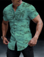 billige Hawaiiskjorter-Herre Skjorte Kokos palme Grafiske tryk Høj krave Hvid Grøn udendørs Gade Kortærmet Trykt mønster Tøj Mode Designer Afslappet Bekvem