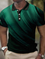 cheap Graphic Polo-Men&#039;s Polo Shirt Waffle Polo Shirt Lapel Polo Button Up Polos Golf Shirt Gradient Graphic Prints Geometry Turndown Black White Yellow Army Green Red Outdoor Street Short Sleeve Print Clothing Apparel