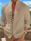billige mænds fritidsskjorter-Herre Skjorte Button Up skjorte Casual skjorte Sort Hvid Lyserød Blå Orange Langærmet Vanlig Krave Daglig Ferierejse Tøj Mode Afslappet Bekvem