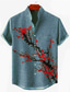 abordables Chemises imprimées pour hommes-Homme Chemise Chemise Lin Floral Imprimés Photos Mao Rouge Bleu Violet Vert Gris Extérieur Plein Air Manche Courte Imprimer Vêtement Tenue Lin Mode Vêtement de rue Design Décontractées