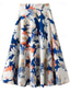 cheap Chiffon Skirts-Women&#039;s Skirt A Line Midi High Waist Skirts Chiffon Print Color Block Floral Daily Holiday Spring &amp; Summer Chiffon Elegant Summer Yellow Red Blue Orange