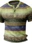 billige henley skjorter til mænd-Herre Vaffel Henley skjorte Raglan T-shirt Grafisk Farveblok Stribet Henley Tøj 3D-udskrivning udendørs Daglig Kortærmet Knap Mode Designer Afslappet