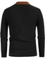 ieftine pulover polo tricotat-Bărbați polo tricotat Casual Concediu Rever Buton Manșon Lung Modă Modern Bloc Culoare Buton Vară Negru Galben polo tricotat