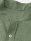 お買い得  メンズプリントシャツ-男性用 シャツ リネンシャツ フラワー グラフィック スタンド ルビーレッド ブルー パープル グリーン グレー アウトドア ストリート 半袖 プリント 衣類 リネン ファッション ストリートファッション デザイナー カジュアル