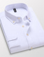 Χαμηλού Κόστους Επίσημα πουκάμισα-Ανδρικά Πουκάμισο Συμπαγές Χρώμα Μονόχρωμο Κουμπωτός γιακάς Ροζ Ανοικτό Λευκό Βαθυγάλαζο Θαλασσί Μπλε Απαλό χωρίς εκτύπωση Δουλειά Καθημερινά Μακρυμάνικο Ρούχα Βαμβάκι Βασικό Δουλειά