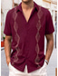 tanie Koszule hawajskie-Męskie Koszula Koszula hawajska Wzory graficzne Geometria Wieczorne Czarny Biały Wino Granatowy Niebieski Na zewnątrz Ulica Krótkie rękawy Przycisk w dół Nadruk Odzież Sport Moda Moda miejska