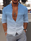 baratos camisas masculinas casuais-Homens Camisa Social Gradiente Colarinho Rosa Azul Real Laranja Cinza Claro Azul Claro Feriado Férias Manga Longa Botão para baixo Imprimir Roupa Moda Casual Respirável Confortável