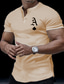 preiswerte Lässige T-Shirts für Herren-Herren Henley Shirt Graphic Poker Henley Bekleidung Heißprägen Outdoor Strasse Kurzarm Button-Down Bedruckt Modisch Designer Komfortabel