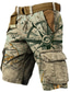 cheap Cargo Shorts-Men&#039;s Cargo Shorts Shorts Hiking Shorts Multi Pocket Letter Map Graphic Prints Wearable Short Outdoor Daily Designer Casual Gray Green Khaki