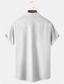 tanie Męskie koszule z nadrukiem-Męskie Koszula lniana koszula Koszula hawajska Wzory graficzne Liście Wieczorne Biały Na zewnątrz Ulica Krótkie rękawy Nadruk Odzież Len Sport Moda Moda miejska Designerskie