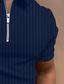 billiga klassisk polo-Herr POLO Shirt Golftröja Blommig Nedvikt Brun Marinblå Vit Svart 3D-tryck Ledigt Dagligen Kortärmad Dragkedja Mönster Kläder Mode Designer Ledigt Andningsfunktion / Sport