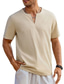 billiga fritidsskjortor för män-Herr Skjorta Casual skjorta Sommarskjorta Svart Vit Marinblå Himmelsblå Khaki grön Kortärmad Slät V-hals Dagligen Semester Kläder Mode Ledigt Bekväm