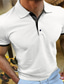 cheap Classic Polo-Men&#039;s Sport Polo Polo Shirt Casual Holiday Lapel Short Sleeve Fashion Basic Plain Button Summer Regular Fit Wine White Pink Navy Blue Blue Orange Sport Polo