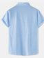 baratos camisas masculinas casuais-Homens Camisa Social camisa de botão Camisa casual camisa de verão camisa de praia Preto Branco Vermelho Azul Marinha Azul Manga Curta Tecido Faixa Diário Férias Bolso frontal Roupa Moda Casual