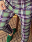 tanie Chinosy-Męskie Garnitury Typu Chino Spodnie Kieszeń Kratka Oddychający Na zewnątrz Biznes Codzienny Retro / vintage Formalny Zielony Fioletowy Średnio elastyczny