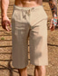 abordables Shorts décontractés-Homme Short en lin Short d&#039;été Pantalons Capri Cordon Taille elastique Plein Confort Respirable Extérieur du quotidien Sortie Mélange de Lin &amp; Coton Mode Décontractées Noir Blanche