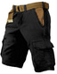 お買い得  メンズショートパンツ-男性用 ショーツ ハイキング ショーツ マルチポケット ゼブラ柄 耐久性 ショート アウトドア 日常 デザイナー カジュアル ブラック アーミーグリーン