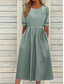 voordelige Werkjurken-Dames Marineblauw blauw Licht Paars Zomer Lente Herfst Halflange jurk Casual jurk Swingjurk Basic Modern Casual Buiten Dagelijks Ruim Passend Effen Strakke ronde hals