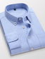 billiga Formella skjortor-Herr Skjorta Ensfärgat Solid färg Knapp ner krage Ljusrosa Vit Marinblå Blå Ljusblå icke-tryck Arbete Dagligen Långärmad Kläder Bomull Grundläggande Affär