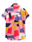 billige Hawaiiskjorter-Herre Skjorte Hawaii skjorte Grafisk Hawaiiansk Aloha Grafiske tryk Design Knap ned krave Lyserød Blå Grøn 3D-udskrivning Ferierejse Strand Kortærmet Trykt mønster Tøj Designer