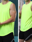 billige Fitness-tanktops-Herre Træningsundertrøje Uden ærmer singlet Atletisk atletiktøj Åndbart Hurtigtørrende Svedtransporende Fitness Gym Træning Løb Sportstøj Sportstøj Ensfarvet Fluorescens + Grøn Sort Hvid
