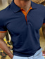 cheap Classic Polo-Men&#039;s Sport Polo Polo Shirt Casual Holiday Lapel Short Sleeve Fashion Basic Plain Button Summer Regular Fit Wine White Pink Navy Blue Blue Orange Sport Polo