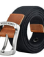 abordables Cinturones de hombre-Hombre Cinturón de lona Hebilla de marco Negro 1 # Negro Lona Legierung Raya Plano Exterior Deportes