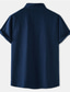 levne pánské neformální košile-Pánské Košile Košile na knoflíky Košile pro volný čas Letní košile Plážová košile Černá Bílá Rubínově červená Námořnická modř Vodní modrá Krátký rukáv Bez vzoru Kulatý límeček Denní Dovolená Předn