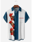 Недорогие Гавайские рубашки-Муж. Рубашка Гавайская рубашка Цветочный принт Графические принты Попугай Американский флаг Турция Отложной Черный Желтый Черный / Красный Тёмно-синий Синий на открытом воздухе Для улицы
