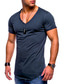 Недорогие Мужские повседневные футболки-Внешняя торговля летняя новая мужская футболка с короткими рукавами v-образный вырез повседневная мужская однотонная футболка мужская